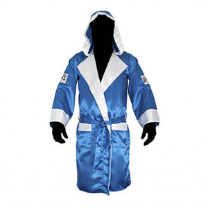 [클레토 레예스] 복싱가운 로브 블루/화이트 Cleto Reyes Boxing Robe with Hood in Satin Polyester